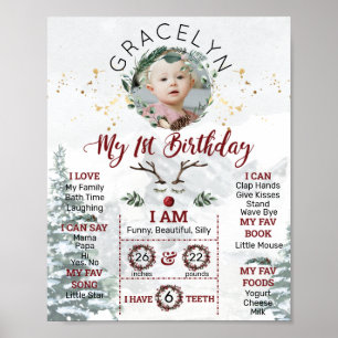 Personalised First Birthday Winter Edition Poster