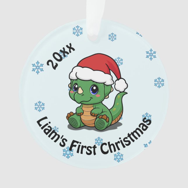 Personalised First Christmas Acrylic Ornament (Front)