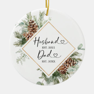 Personalised First Christmas As A Dad Gift Ceramic Tree Decoration