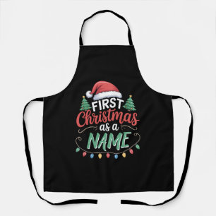 Personalised First Christmas As A Family Matching Apron