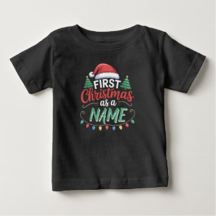 Personalised First Christmas As A Family Matching Baby T-Shirt