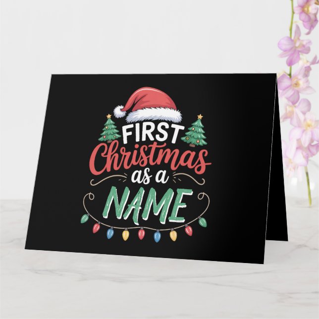 Personalised First Christmas As A Family Matching  Card (Orchid)