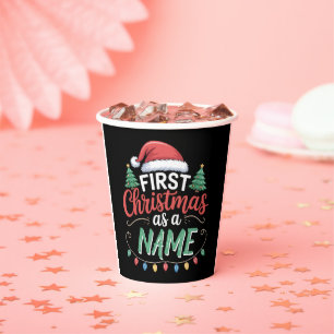 Personalised First Christmas As A Family Matching Paper Cups