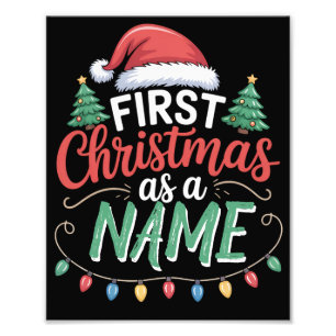 Personalised First Christmas As A Family Matching Photo Print