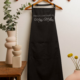 Personalised 'First Christmas as a Mrs.' Surname Apron
