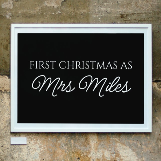 Personalised 'First Christmas as a Mrs.' Surname Poster (Personalized 'First Christmas as a Mrs.' Surname Poster)