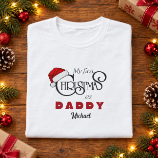 Personalised First Christmas as Daddy T-Shirt