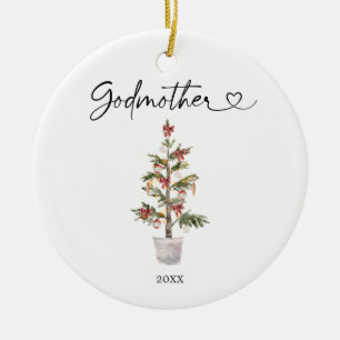 Personalised First Christmas As Godmother Ornament