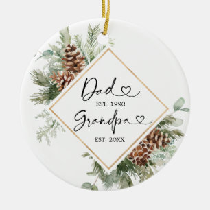 Personalised First Christmas As Grandfather Gift Ceramic Tree Decoration