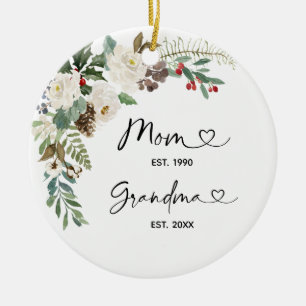 Personalised First Christmas as Grandmother Gift Ceramic Tree Decoration