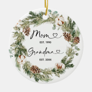 Personalised First Christmas as Grandmother Gift Ceramic Tree Decoration