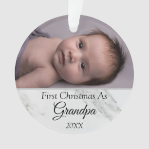Personalised First Christmas as Grandpa Photo 2021 Ornament