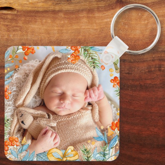 Personalised First Christmas As Grandparents   Key Ring (Back)
