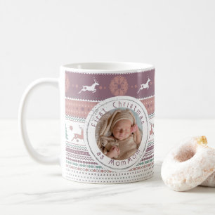 Personalised First Christmas as MomMom Baby Photo Coffee Mug