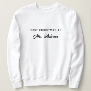 Personalised First Christmas As Mrs Trendy Sweatshirt