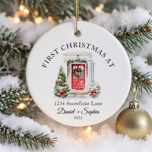 Personalised First Christmas At Our New Home Ceramic Tree Decoration