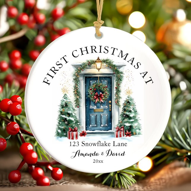 Personalised First Christmas At Our New Home Ceramic Tree Decoration (Creator Uploaded)