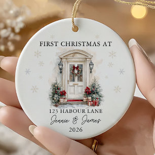 Personalised First Christmas At Our New Home Ceramic Tree Decoration