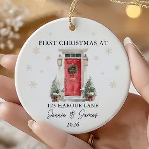 Personalised First Christmas At Our New Home Ceramic Tree Decoration