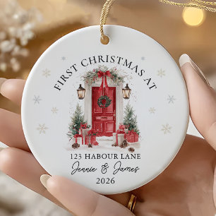 Personalised First Christmas At Our New Home Ceramic Tree Decoration