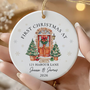 Personalised First Christmas At Our New Home Ceramic Tree Decoration