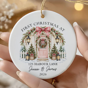 Personalised First Christmas At Our New Home Ceramic Tree Decoration