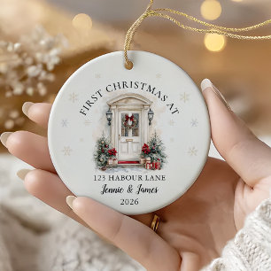 Personalised First Christmas At Our New Home Ceramic Tree Decoration