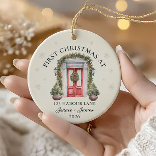 Personalised First Christmas At Our New Home Ceramic Tree Decoration