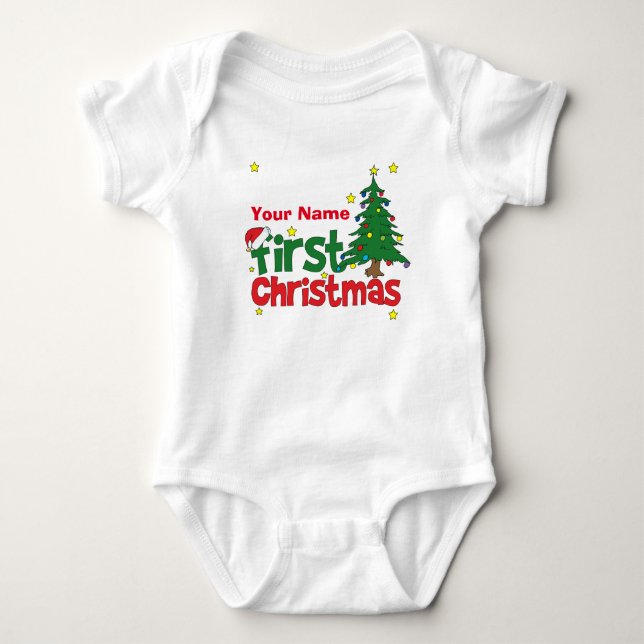 Personalised First Christmas Baby Bodysuit (Front)