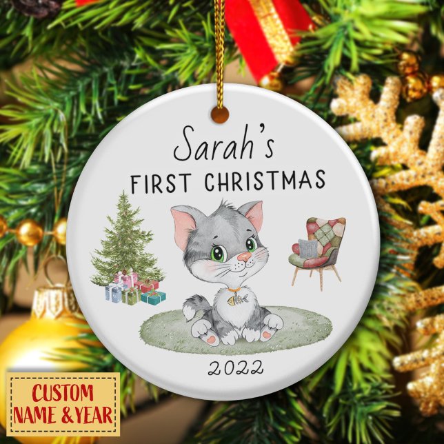 Personalised First Christmas baby Ceramic Tree Decoration (Creator Uploaded)