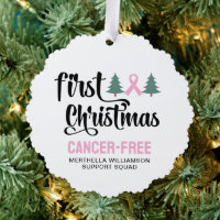 Personalised FIRST CHRISTMAS Breast Cancer Free