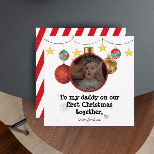 Personalised First Christmas Card for Daddy, Photo