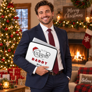 Personalised First Christmas Daddy Laptop Bag