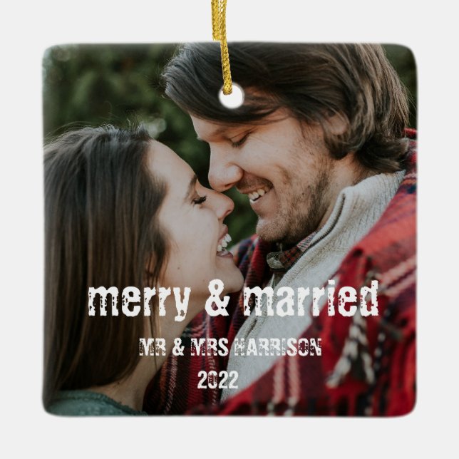 Personalised First Christmas Engaged Decoration (Front)