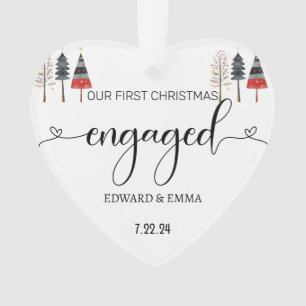 Personalised First Christmas Engaged Gift Ornament