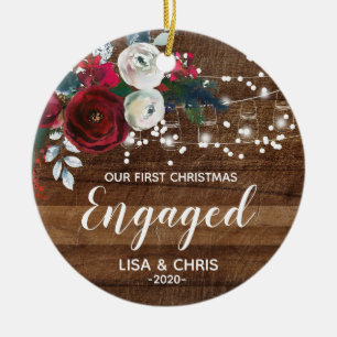 Personalised First Christmas Engaged Ornament
