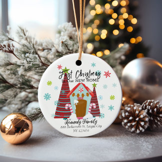 Personalised First Christmas in a New Home  Ceramic Tree Decoration