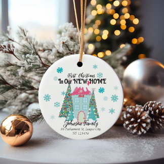 Personalised First Christmas in a New Home  Ceramic Tree Decoration