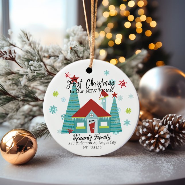Personalised First Christmas in a New Home  Ceramic Tree Decoration (First Christmas in our NEW HOME)