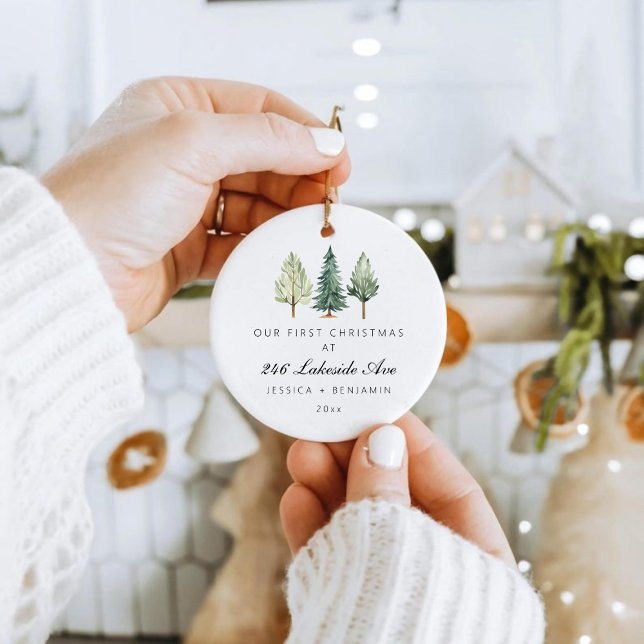 Personalised First Christmas in Our New Home Ceramic Tree Decoration (Personalized First Christmas in Our New Home Ceramic Ornament)