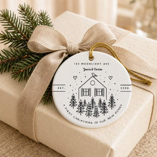 Personalised First Christmas in Our New Home Ceramic Tree Decoration