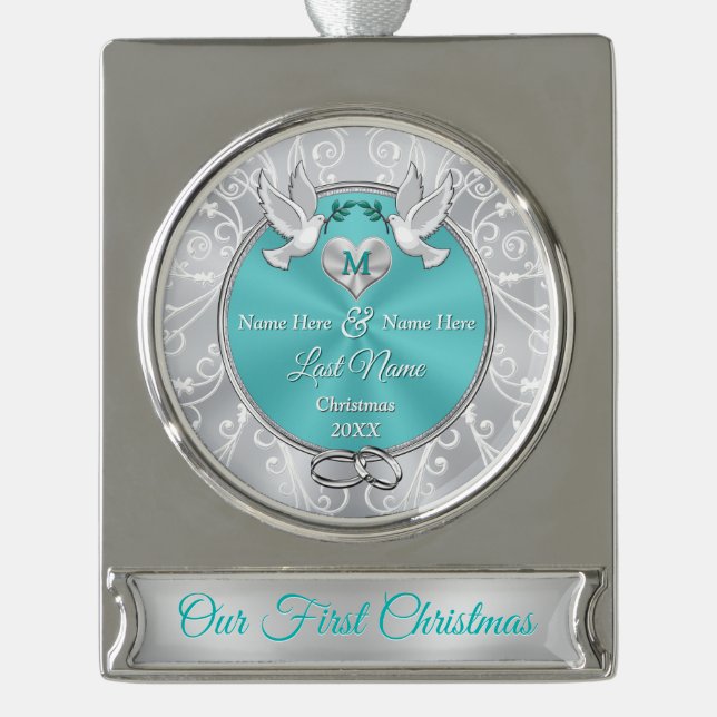 Personalised First Christmas Married Ornament (Front)