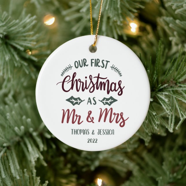 Personalised First Christmas Married Ornament (Tree)