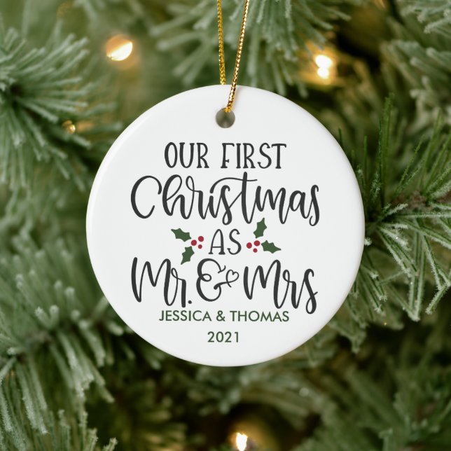 Personalised First Christmas Married Ornament (Tree)