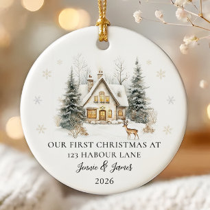 Personalised First Christmas New Home Ceramic Tree Decoration