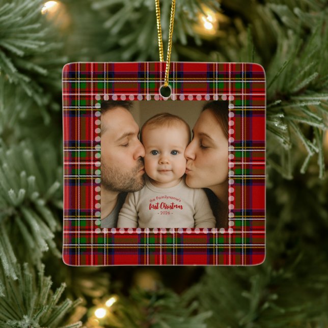 Personalised First Christmas Photo  Ceramic Ornament (Tree)