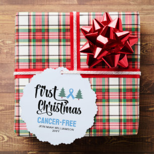 Personalised FIRST CHRISTMAS Prostate Cancer Free  Tree Decoration Card