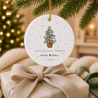 Personalised First Christmas Together Couple Ceramic Tree Decoration