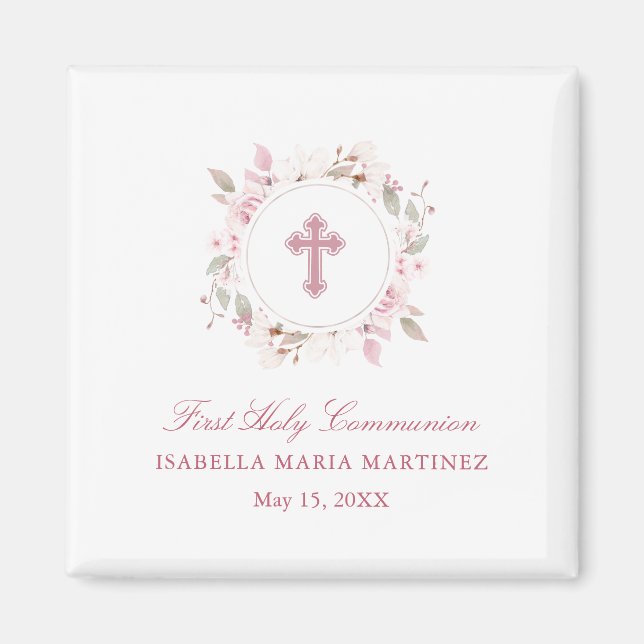 Personalised First Communion Cross Magnet Favour (Front)