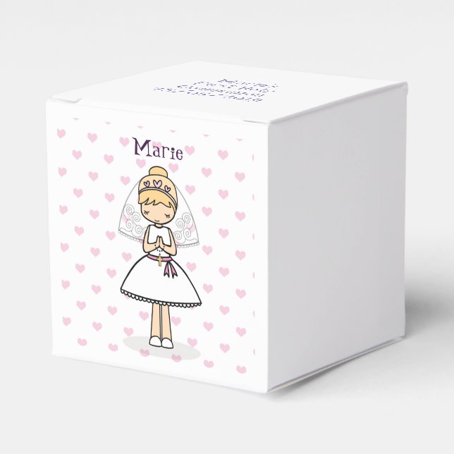 Personalised First Communion Day Girl Favour Box (Front Side)